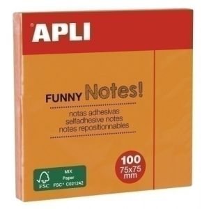 TACO NOTAS APLI 76X76 NARANJA NEON