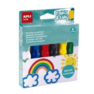 Tempera Apli En Tubo Con Pincel 14Ml. Colores Brillantes Estuche De 6