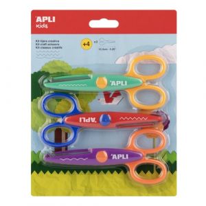 Tijeras Apli Creativa 13,5Cm. Set De 3 Cortes