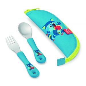 Set De 2 Cubiertos Maped Picnik Miniiz Mapache Con Estuche