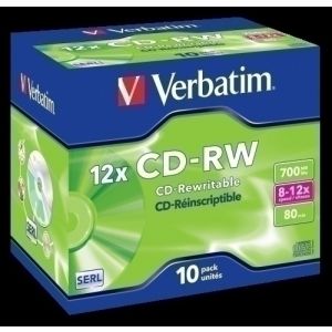 Imagen CD-ROM *RW* VERBATIM 700MB JEWEL C/10