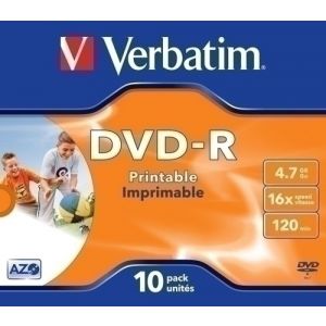 Imagen DVD -R VERBATIM 4.7GB 16x JEWEL C/10