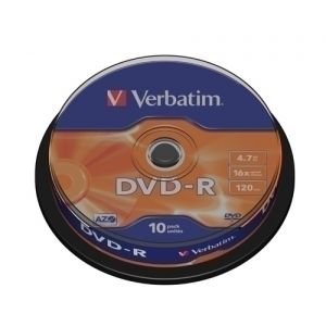 Imagen DVD -R VERBATIM 4.7GB 16x SPINDLE 10
