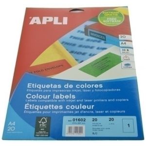 Imagen ETIQ.IMP.APLI 01602 20h A4 VERDE 210x297