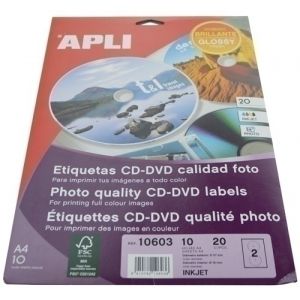 Imagen ETIQ.IMP.APLI 10603 10h A4 CD.BR.Ø117x18