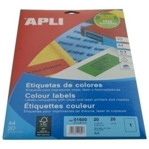 Imagen ETIQ.IMP.APLI 01600 20h A4 AZUL 210x297