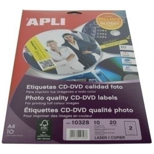 Imagen ETIQ.IMP.APLI 10328 10h A4 CD.BR.Ø117x18