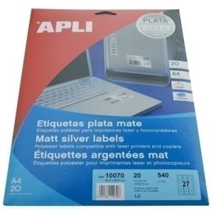 Imagen ETIQ.IMP.APLI 10070 20h A4 PRIPT 63,5x30