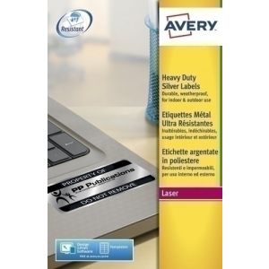 Imagen ETIQ.IMP.AVERY L6009 20h A4 PLATA 45,7x2