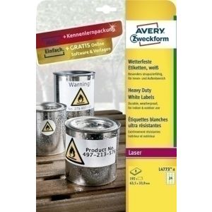 ETIQ.IMP.AVERY L4773 8h A4 63,5x33,9 mm
