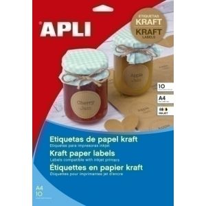 Imagen ETIQUETAS ADH.IMPR.APLI KRAFT 63x42 C/10