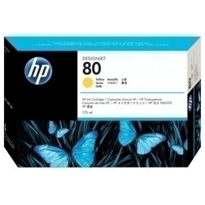 Imagen CART.IJ.HP C4848A Nº80 AMARILLO 350ML