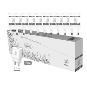 Cargador Tech-One-Tech Pared Blanco Usb-A 2,4A Pack De 10