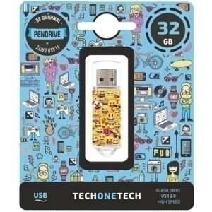Imagen MEMORIA USB 32GB TECHONE EMOJIS