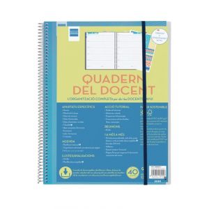 CUADERNO/AGENDA FINOCAM CATALAN DEL DOCENTE NO DATA ESPIRAL tapa PP S/V 230x310 con GOMA