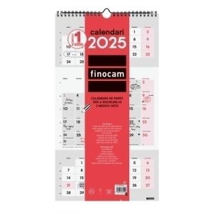 CALENDARI (2025) CATALÀ FINOCAM PARET 3 MESOS VISTA PER ESCRIURE LLARG 236x430