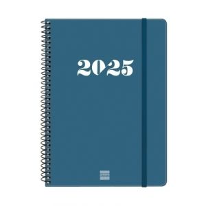 Agenda 2025 en català tipus llibreta amb tapa Blava (S/V)