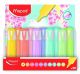 Marcador Fluor Maped Classic Pastel Expositor De 30