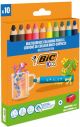 Lapices De Colores Bic Kids Multisuperficies 3 En 1 Estuche De 10