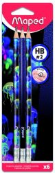 Lapiz De Grafito Maped Deepsea Con Goma - Hb Blister De 6