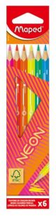 Lapices De Colores Maped Neon Estuche De 6