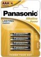 Imagen PILAS PANASONIC ALKALINE AAA LR03 B/4