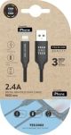CABLE TECHONE USB-LIGHTNING NEGRO 1 m.
