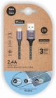 Cable Tech-One-Tech Usb-Lightning Alto Rendimiento 2,4A Gris 2 M.